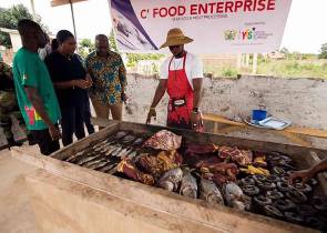 Mahama interacts with young entrepreneurs on World Youth Day