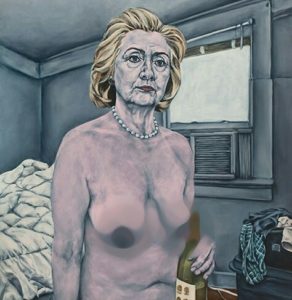 Trump supporters retaliate with naked statues of Hilary Clinton (photos)