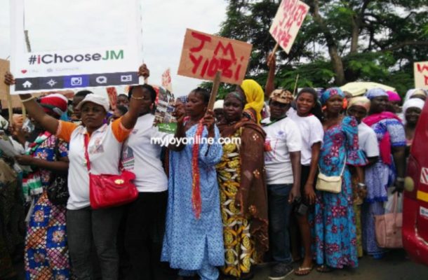 Residents march in appreciation of Mahama's development agenda