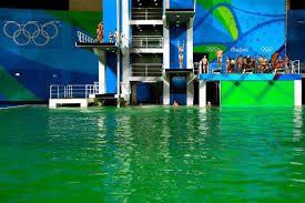 The blue turned green water