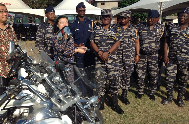 Tema Police receive 15 motor- cycles from Chinese association