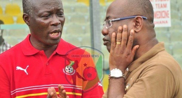 Youth and sport Minister Nii Lantey congratulates Ghana FA President