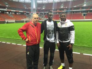 PHOTOS: Injured Rabiu Mohammed visits Black Stars in Moscow