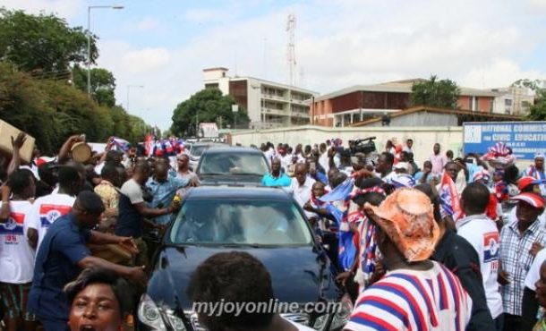 Photos:  Mahama, Akufo-Addo supporters jubilate during filing of nomination