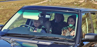 90 year old Queen Elizabeth drives Kate Middleton around her Scottish estate