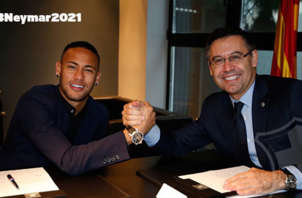 Finally! Neymar puts pen to paper on new Barca deal