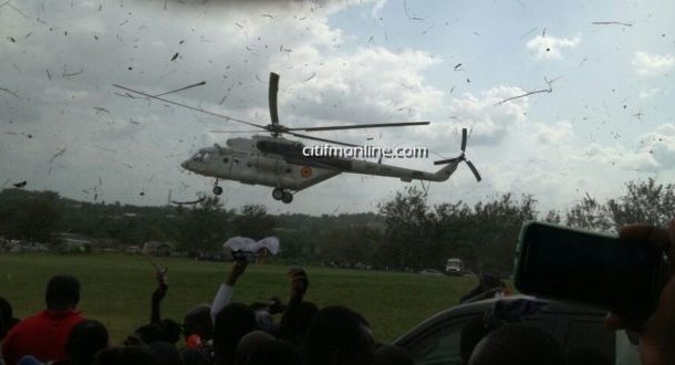 Mahama flies in helicopter to inaugurate Takorasi SHS [Photos]