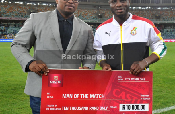 Mubarak Wakaso pockets US$ 700 for man-of-the-match award in South Africa friendly