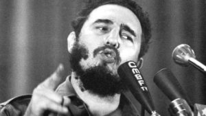 Cuban Prime Minister Fidel Castro speaks on the eve of the military trial of more than a hundred insurgents captured in the mountains on Wednesday Oct. 10, 1960 in Havana. He warns "He who lives by the sword shall die by the sword" to those who attacked his regime. (AP Photo Read more: http://www.necn.com/news/national-international/Cubas-Fidel-Castro-Dies-252877991.html#ixzz4R5gQTEde Follow us: @nbcphiladelphia on Twitter | NBCPhiladelphia on Facebook