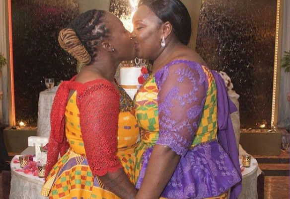 Photo: 2 Ghanaian lesbians marry in Holland