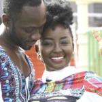 Photos: Okyeame Kwame worships his wife’s buttocks on their 9th wedding anniversary