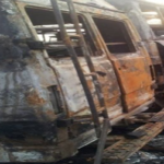 Photo: 15 shops, 11 cars destroy by fire at Suame