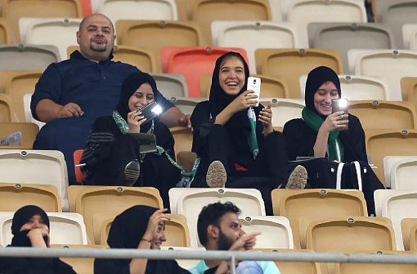 Saudi Arabia allows women at football game for the first time