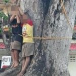 PHOTOS: Couple beat,tie their two kids to a tree for stealing