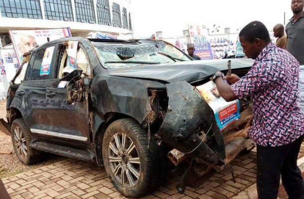 N/R: Bugri Naabu tows 'accident' SUV to NPP elections ground