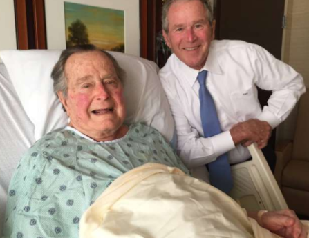 Former US president George Bush hospitalized a day after his wife's funeral