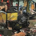 18 perish in gory double car crash