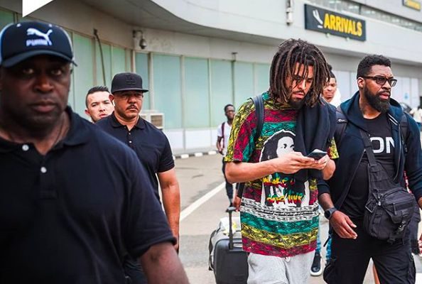 J.Cole has arrived in Lagos for concert