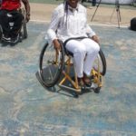 Deputy minister confined in wheel chair in supports of disability sports