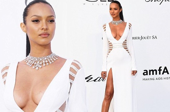 PHOTOS: Victoria's Secret model, Lais Ribeiro flaunts cleavage in plunging white gown at amfAR Gala