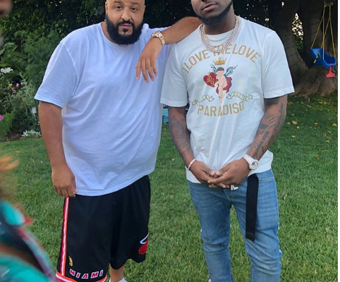 VIDEO: Davido parties with DJ Khaled at his mansion in LA