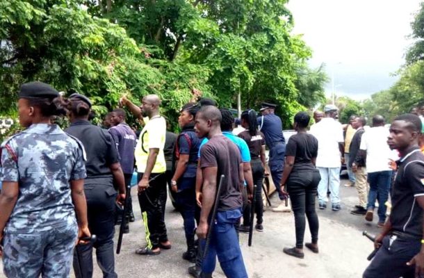 E/R : Armed Police storm NDC election grounds over  late ballot papers