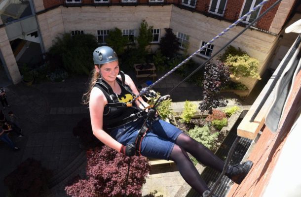 Fundraising strategy: British students abseil giant Ecotricity building for Ghana trip