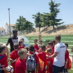 Ghana star Thomas Partey spends time with students of his football clinic in Las Navas