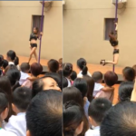 VIDEO: Kindergarten school hires sexy pole-dancers to welcome children back to school