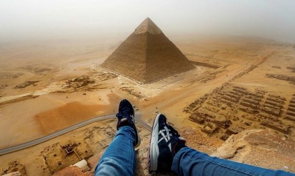VIDEO: Teenager shocks many as he illegally climbs Egypt’s Great Pyramid