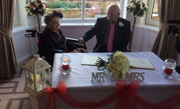 100-year-old woman marries 74-year-old partner after 30 years