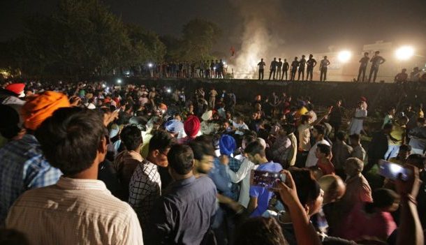 Amritsar: India train mows down crowd killing scores