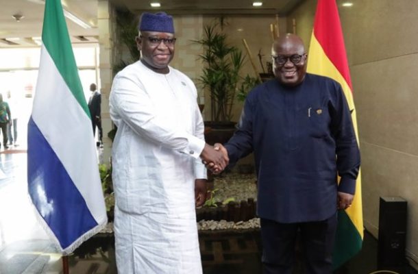 Sierra Leonean President ends first day of 2-day Ghanaian tour