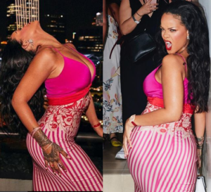 PHOTOS: Rihanna flaunts her cleavage as she puts on sexy display in slinky pink dress