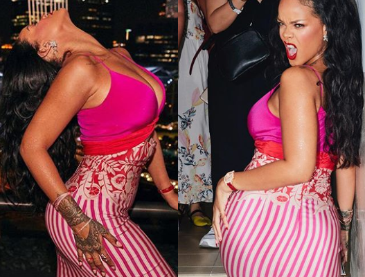 PHOTOS: Rihanna flaunts her cleavage as she puts on sexy display in slinky pink dress