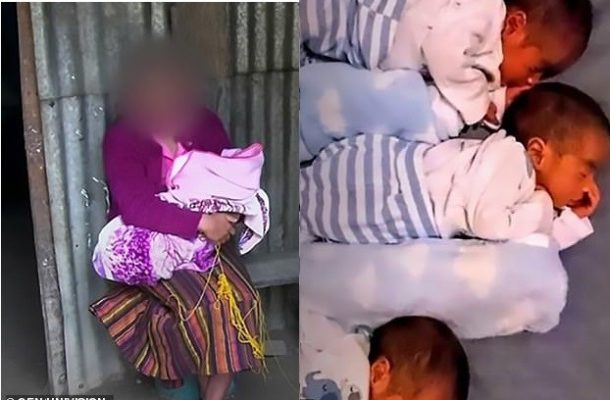 SAD PHOTOS: 13-year-old girl gives birth to triplets after being raped in the street