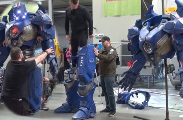 Video: Really cool the man wearing these robots is very robust
