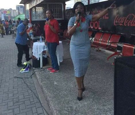 PHOTOS: EC Commissioner  spotted preaching at Accra Mall
