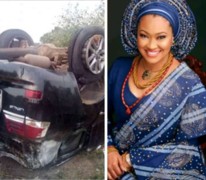 PHOTOS: Nigerian politician, Natasha Akpoti miraculously survives a ghastly road accident