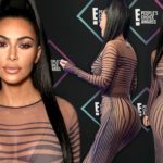PHOTOS: Kim Kardashian flaunts her curves in a nude see-through dress to 2018 People's Choice Awards