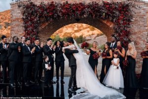 PHOTOS: Singer Miguel & his girlfriend of 13 Years Nazanin Mandi tie the knot in a romantic wedding