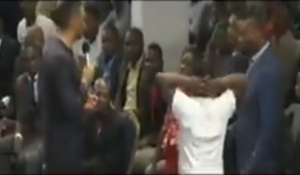 VIDEO: Man attacks fiancee in Church after Pastor Chris revealed she hid his passport