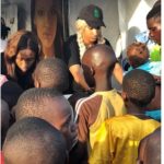 Juliet Ibrahim feeds street kids in Nigeria