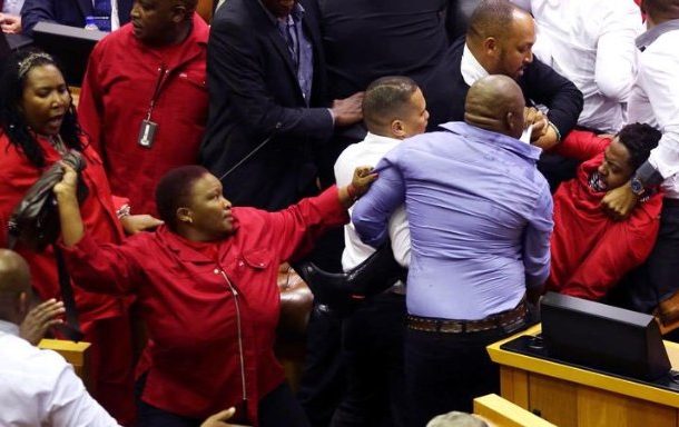 Fights break out in SA parliament