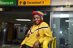PHOTOS: Simi arrives in London ahead of her Concert at the O2