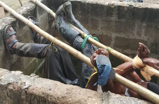 2 masons rescued after they were tied in a manhole for alleged theft