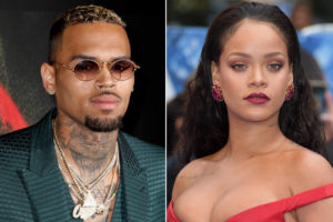 'Thirsty' Chris Brown in trouble with Rihanna's fans after he was caught flirting under her sexy photos