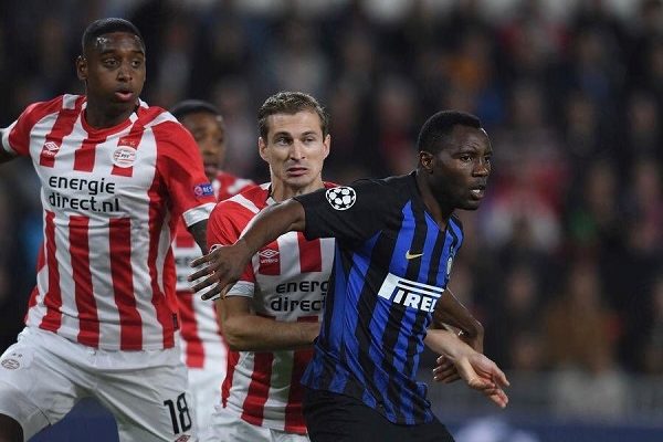 Asamoah’s mistake proves costly as Inter Milan crash out of Champions League after PSV draw