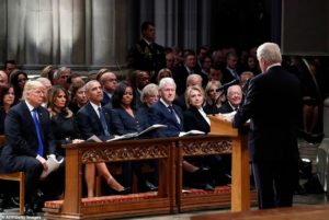 PHOTOS: Trump, Obama, Clinton and their wives attend the memorial service of George H.W. Bush to pay their respect
