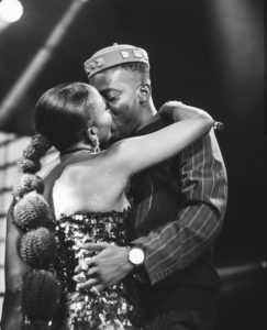 PHOTOS: "Your love is overwhelming" - Simi tells Adekunle Gold after they share a kiss on stage